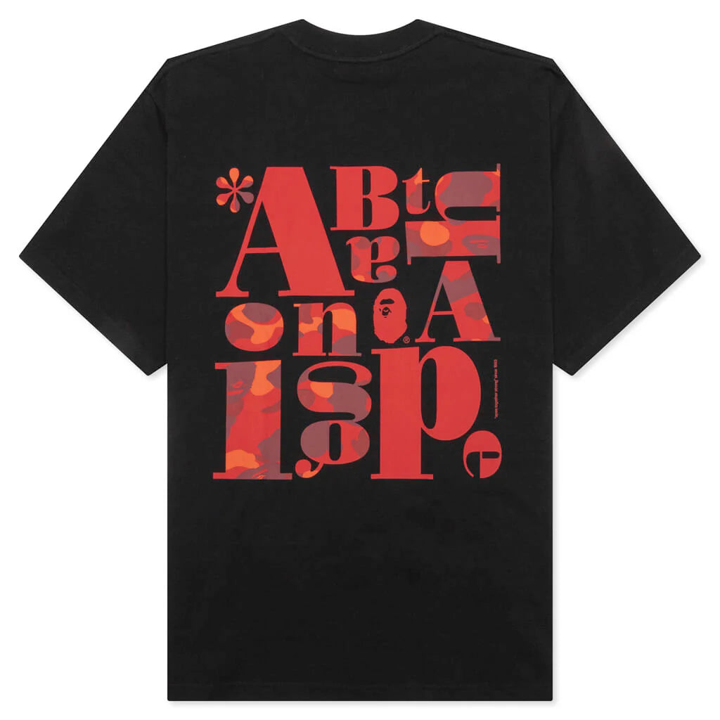 Bape Text Graphic Tee Black