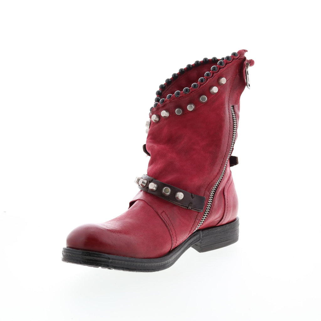 Vianne 207239-202 Womens Red Leather Hook & Loop Casual Dress Boots
