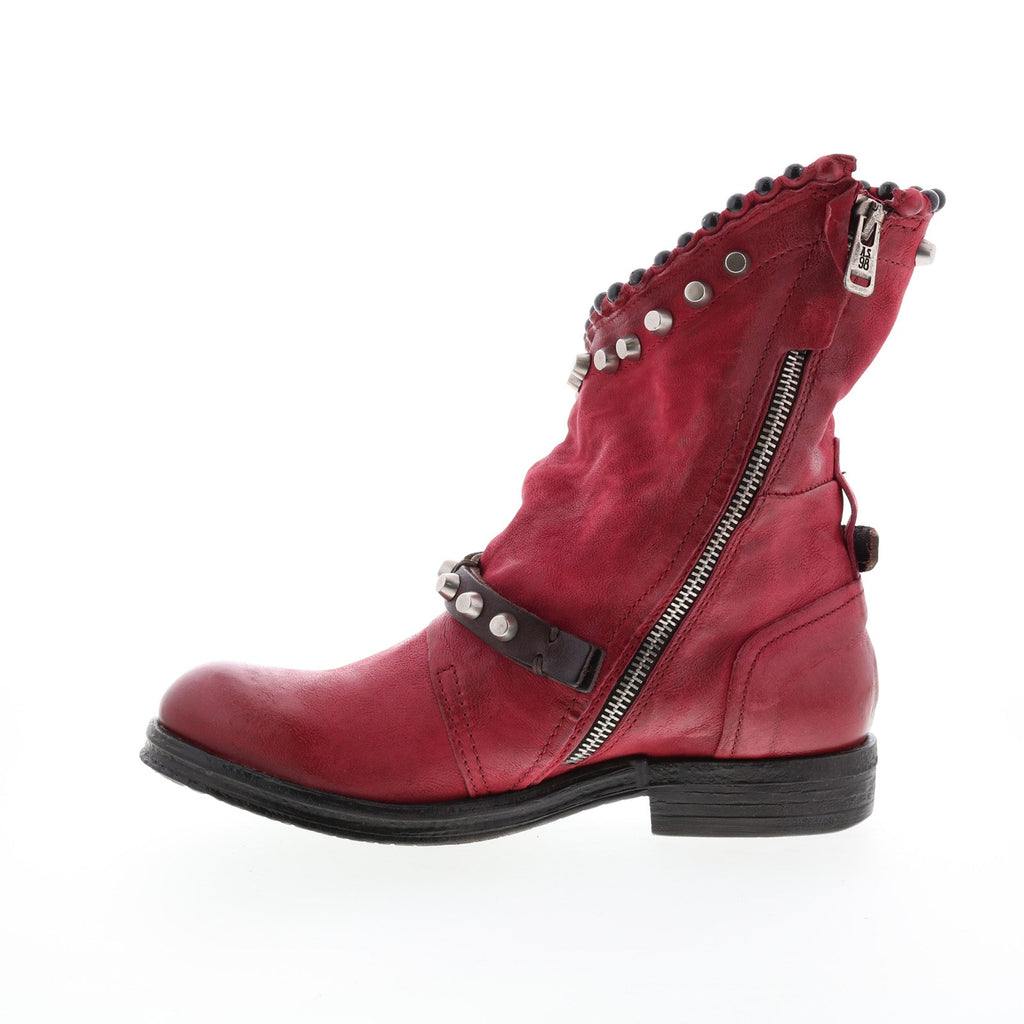 Vianne 207239-202 Womens Red Leather Hook & Loop Casual Dress Boots