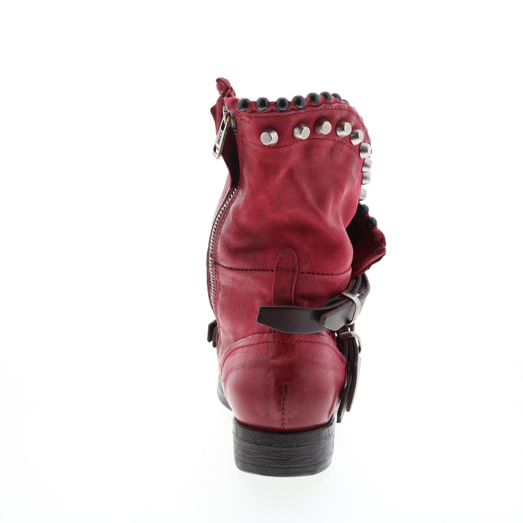Vianne 207239-202 Womens Red Leather Hook & Loop Casual Dress Boots