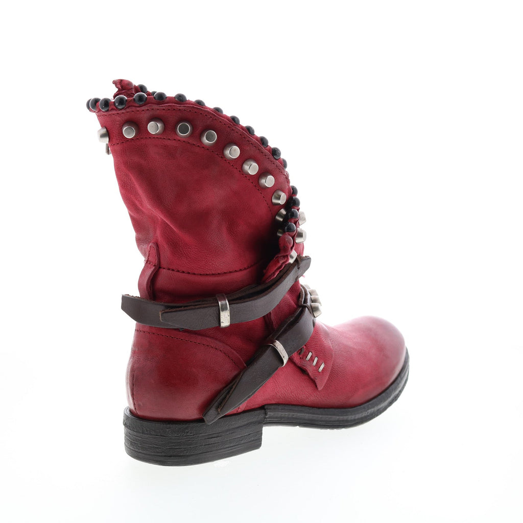 Vianne 207239-202 Womens Red Leather Hook & Loop Casual Dress Boots