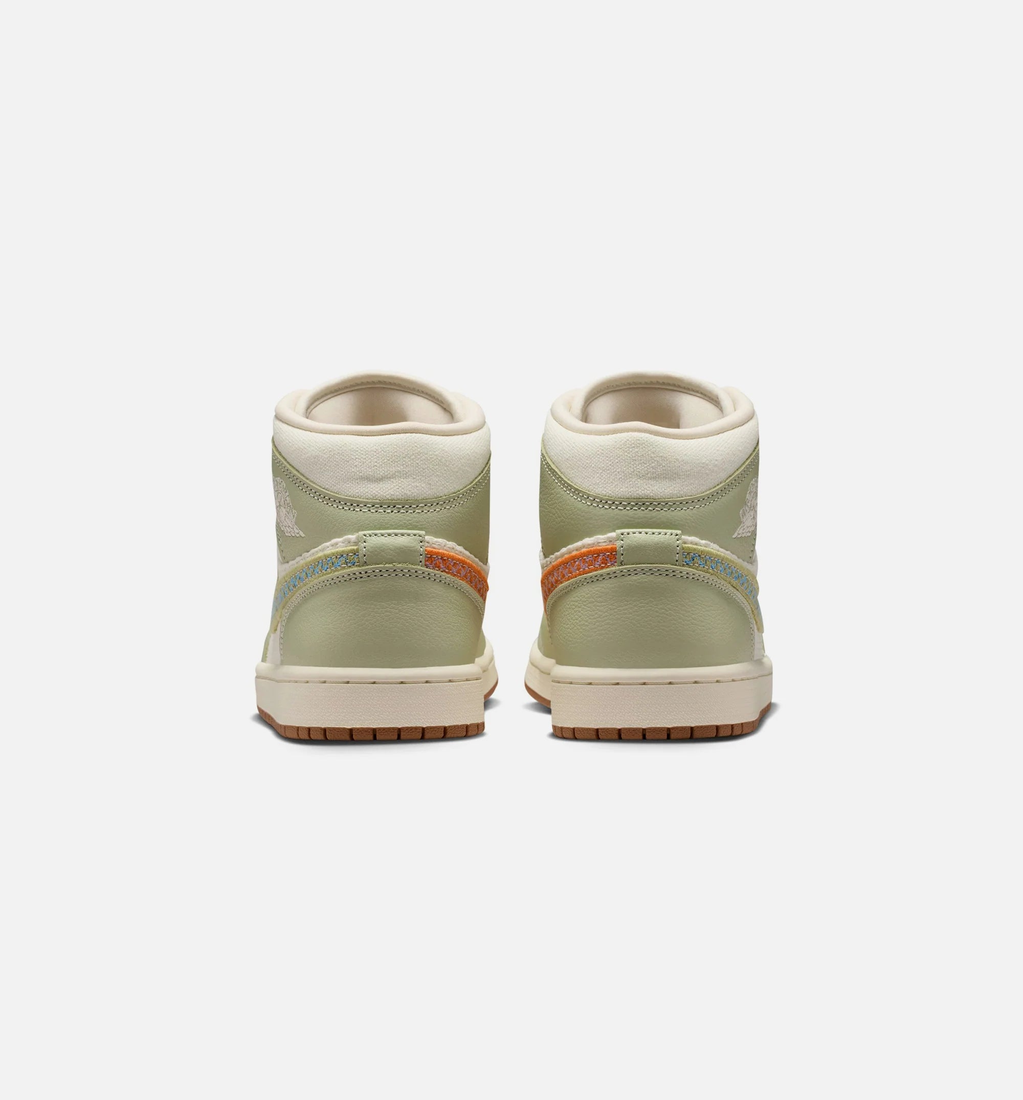 Air Jordan 1 Mid SE Womens Lifestyle Shoe Olive Aura Pearl White Lawn