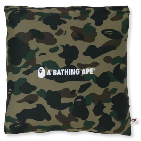 1st Camo Square Fluffy Beads Cushion Green