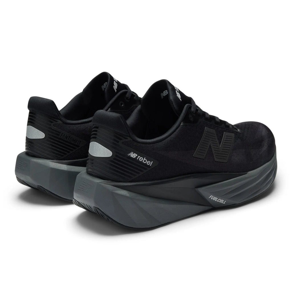 Men's FuelCell Rebel v5 in Black with Castlerock and Silver Metallic