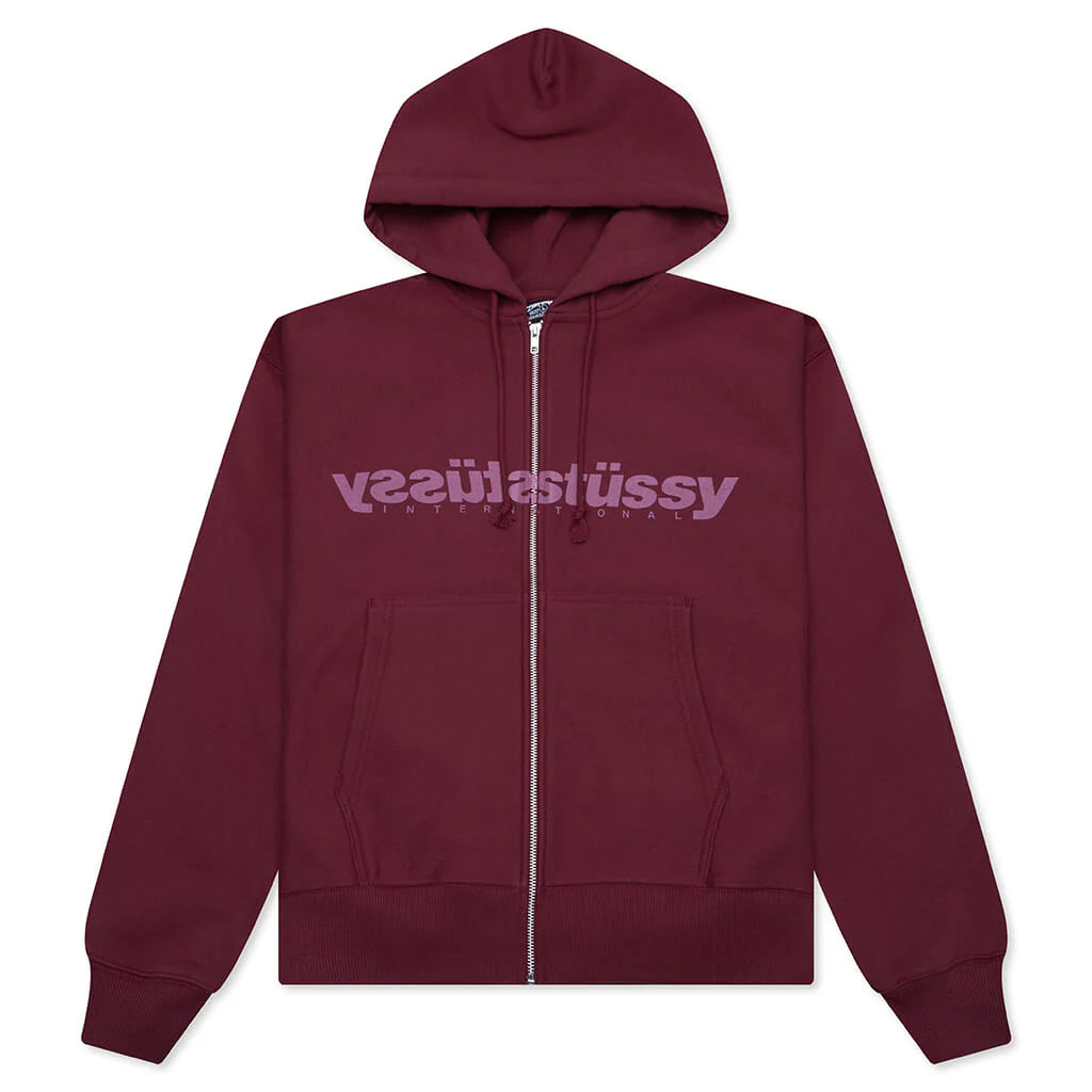 Mirror Zip Hoodie Wine