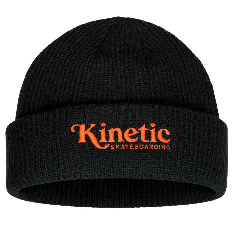 Kinetic Logo Cuff Beanie Black Orange