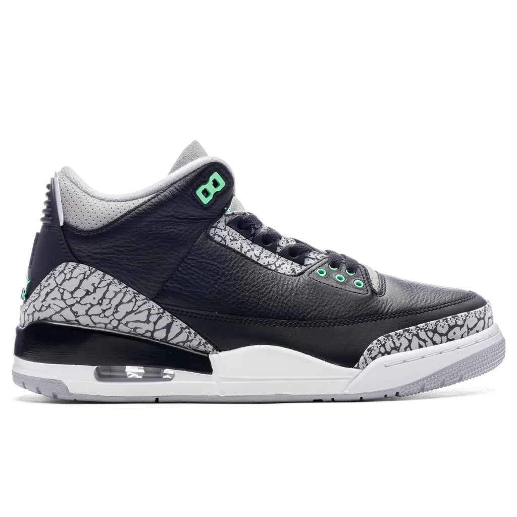Air Jordan 3 Retro Green Glow Black Green Glow Wolf Grey