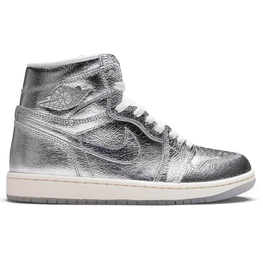 Womens Air Jordan 1 Retro Hi OG Metallic Silver Photon Dust Sail