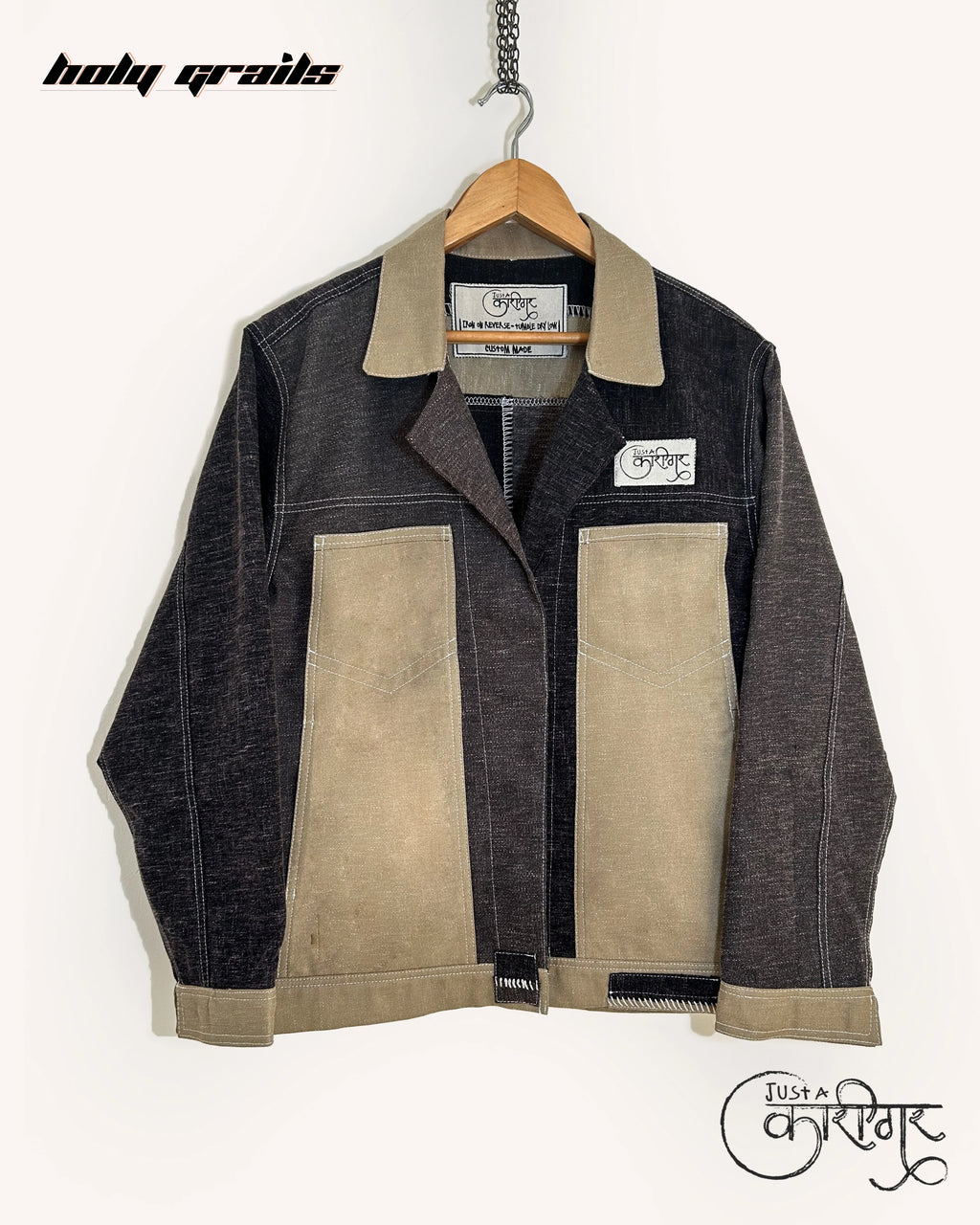 Yin Yang Black Denim Jacket HG x Just A Karigar
