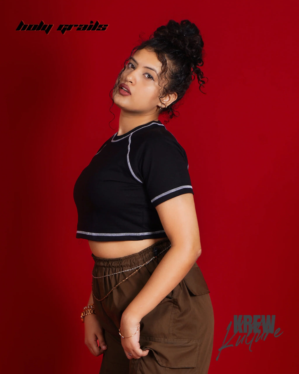 Black White Era Crop Top HG x Krewe Kulturr