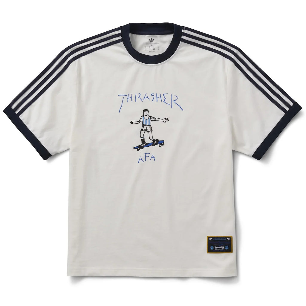 Adidas Skate Thrasher x AFA Ringer Shirt White