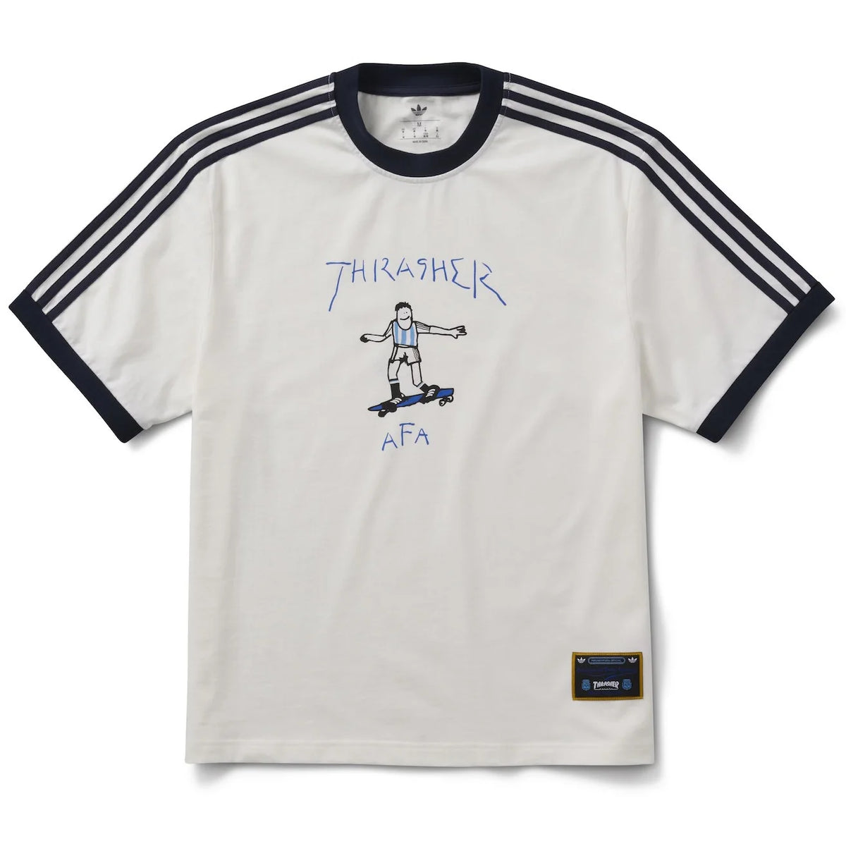 Adidas Skate Thrasher x AFA Ringer Shirt White