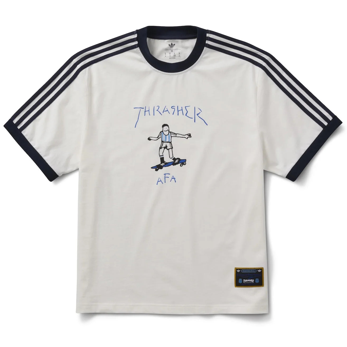 Adidas Skate Thrasher x AFA Ringer Shirt White