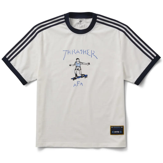 Adidas Skate Thrasher x AFA Ringer Shirt White