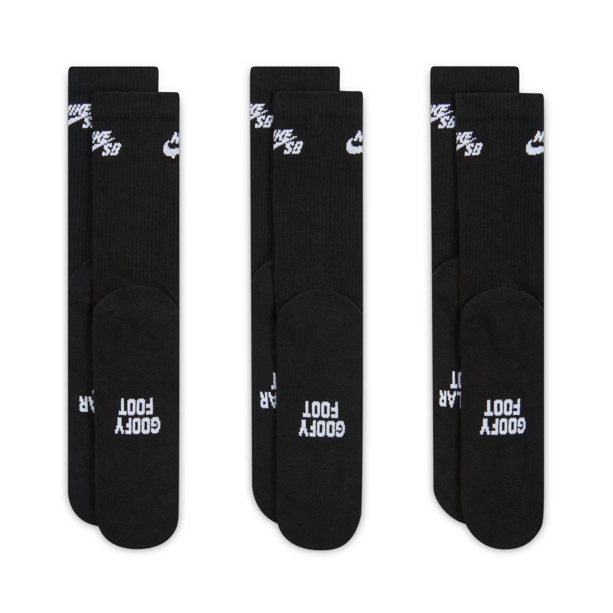 Nike SB Everyday Elevated Black Skate Socks 3 Pairs