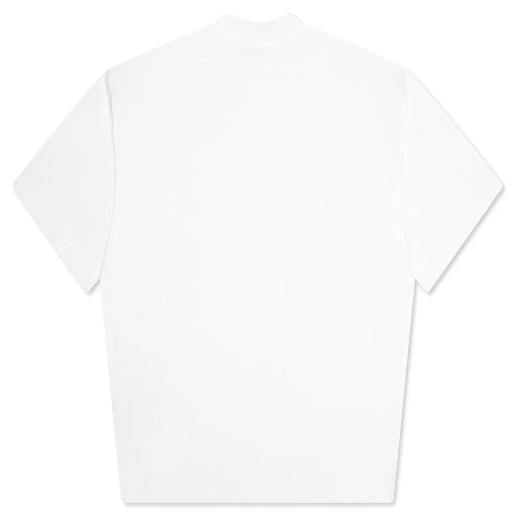 Mock Neck Boxy Fit T Shirt White