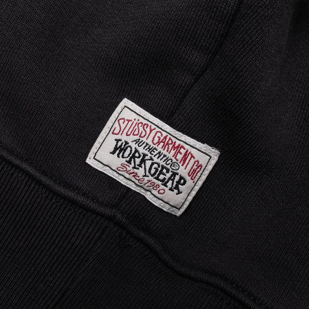 Fleece Raglan Zip Mock Washed Black