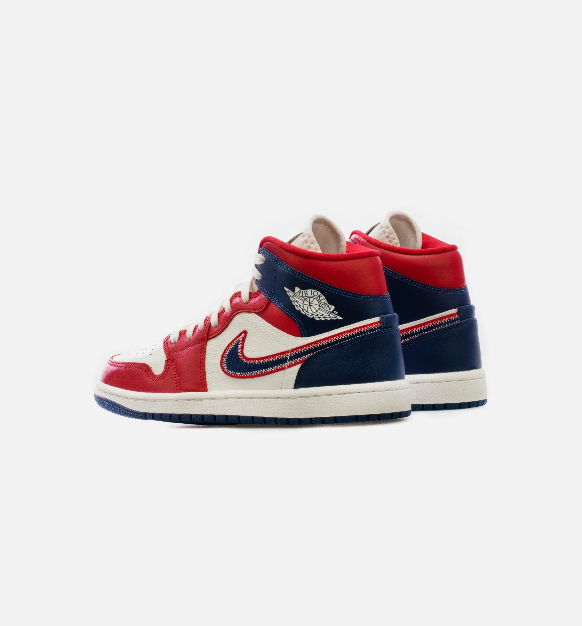 Air Jordan 1 Mid SE USA Womens Lifestyle Shoe Red Blue