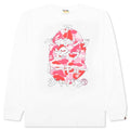 Abc Camo Japanese Letters L S Tee White Pink