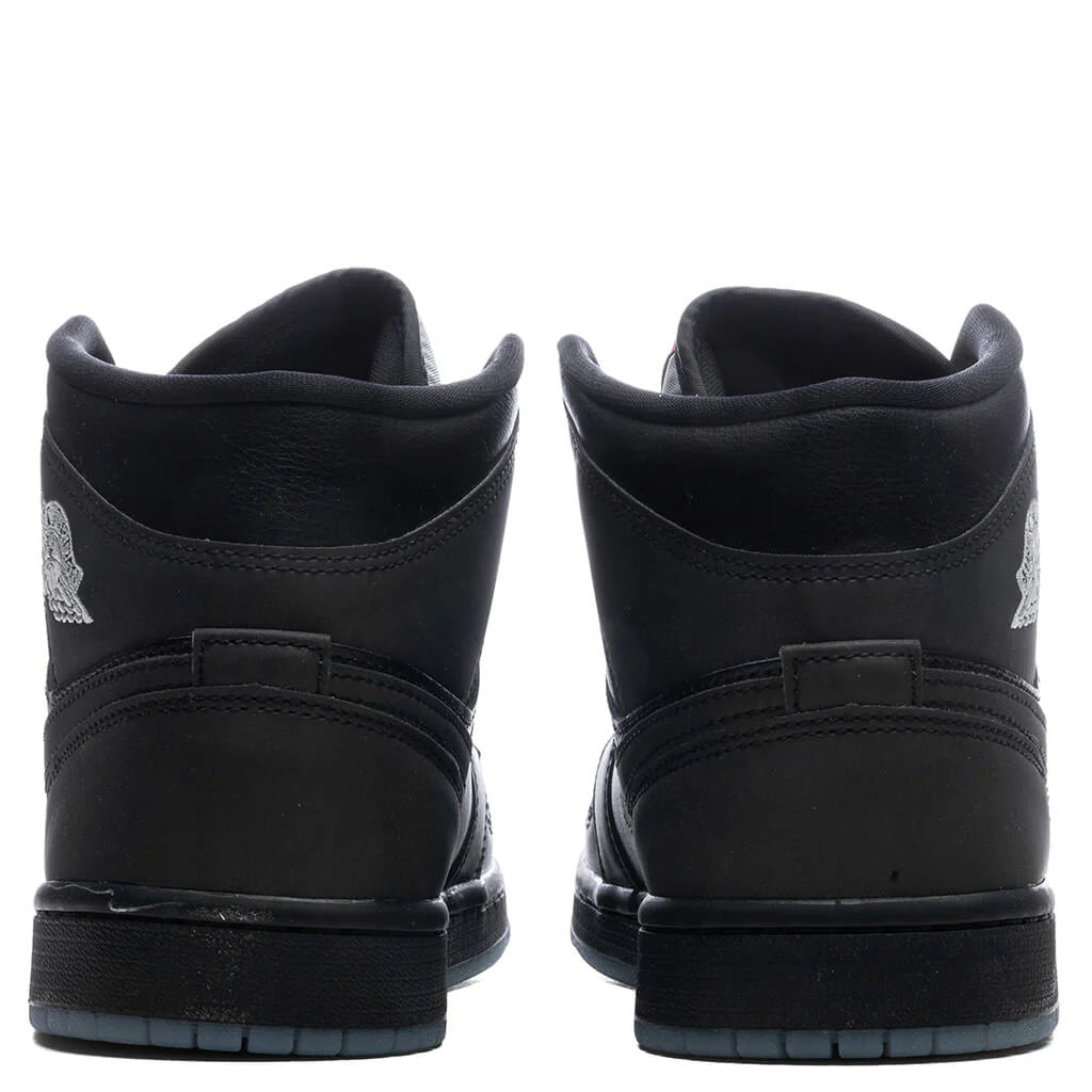 Air Jordan 1 Mid Black Metallic Reimagined Black White Wolf Grey