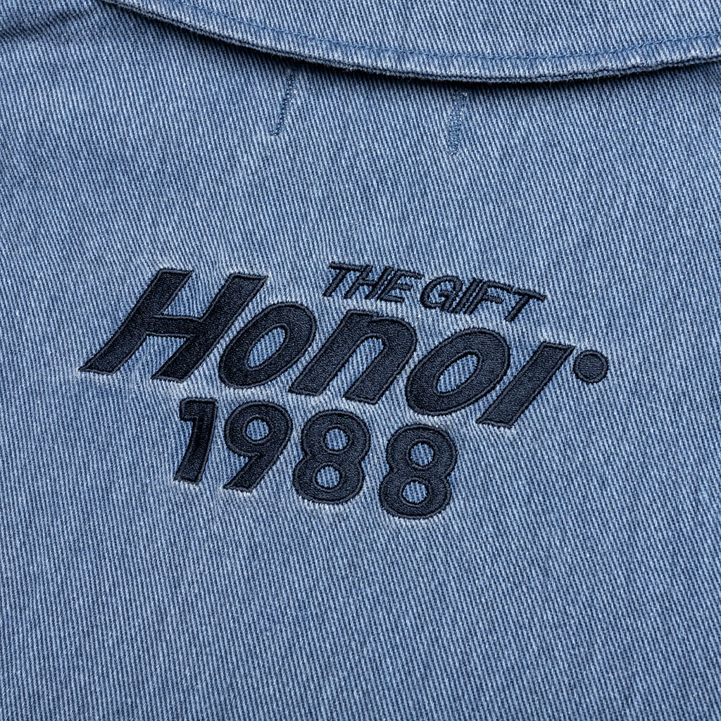 Twill Full Zip Shirt Blue