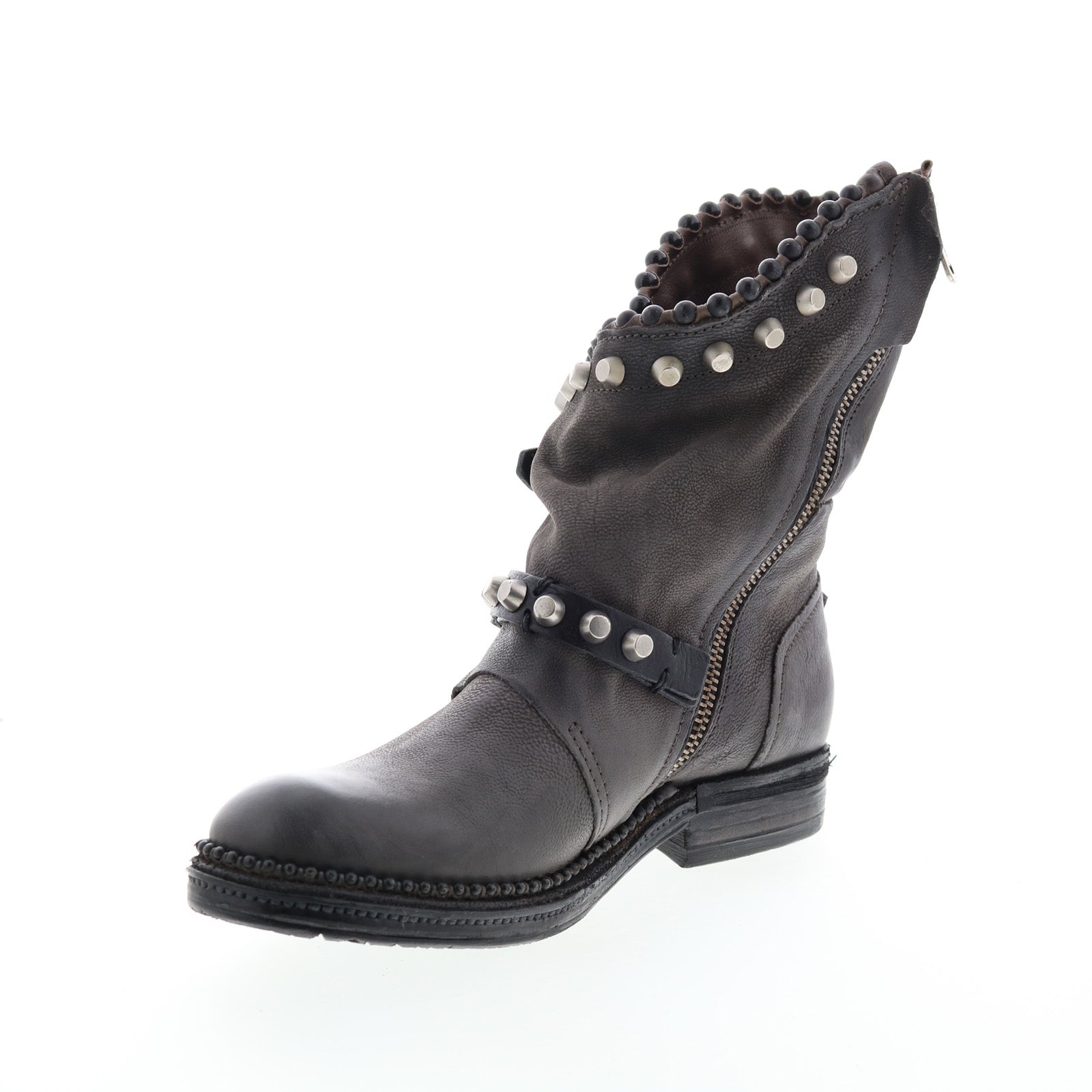 Vianne 250202-102 Womens Gray Leather Hook & Loop Casual Dress Boots