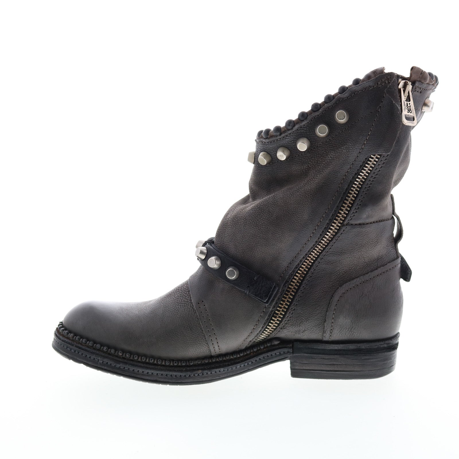 Vianne 250202-102 Womens Gray Leather Hook & Loop Casual Dress Boots