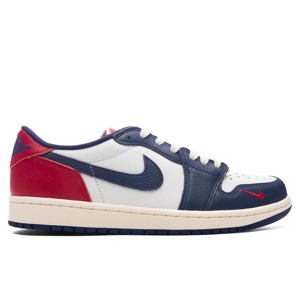 Air Jordan 1 Retro Low OG Howard University Summit White Gym Red Midnight Navy