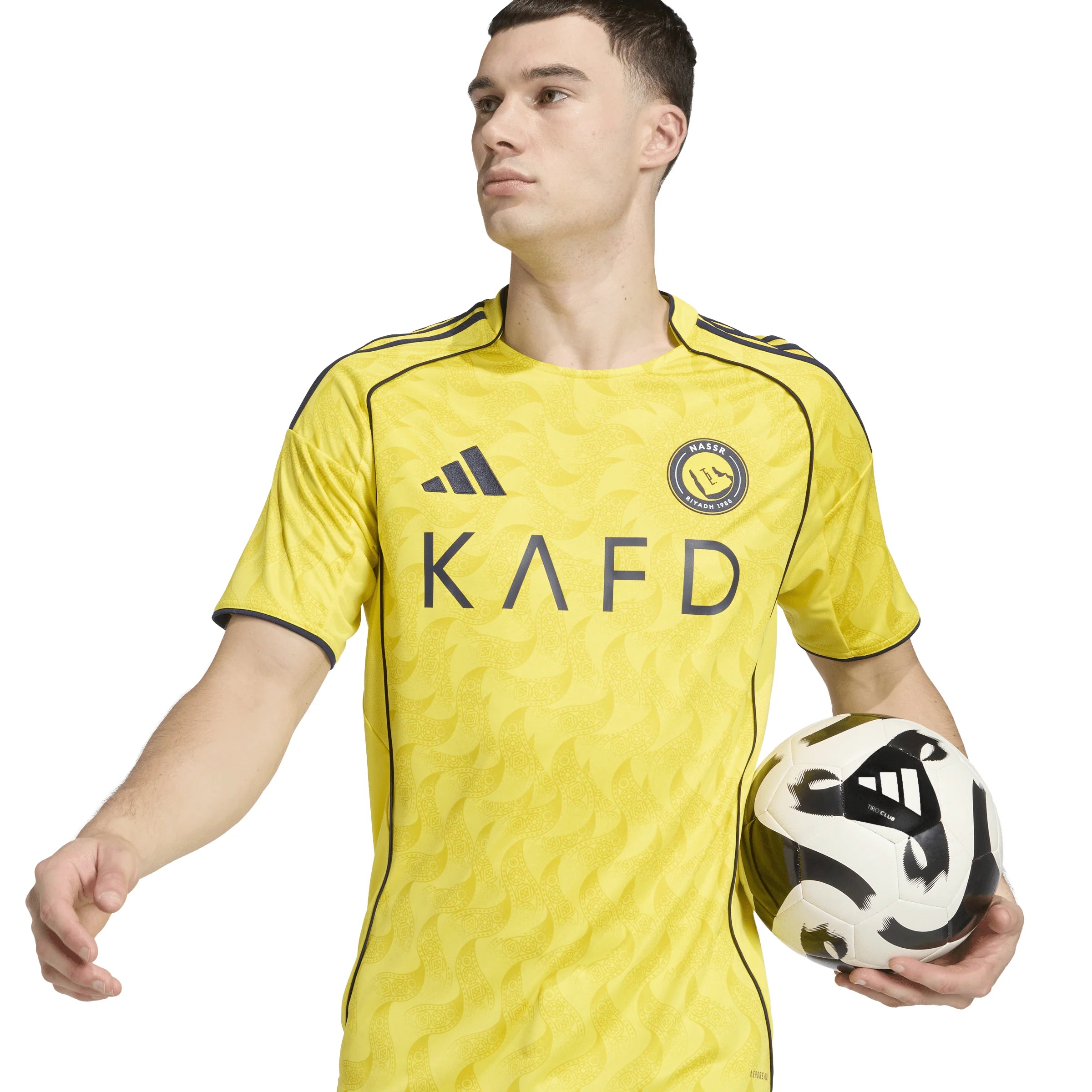 adidas Al Nassr FC Home Mens Soccer RONALDO 7 Jersey 25 26 Yellow Blue