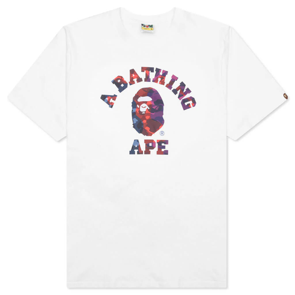 Color Camo Crazy College Tee White