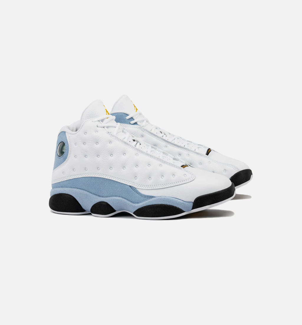 Air Jordan 13 Retro Blue Grey Mens Lifestyle Shoe White Blue Grey Black Yellow Ochre