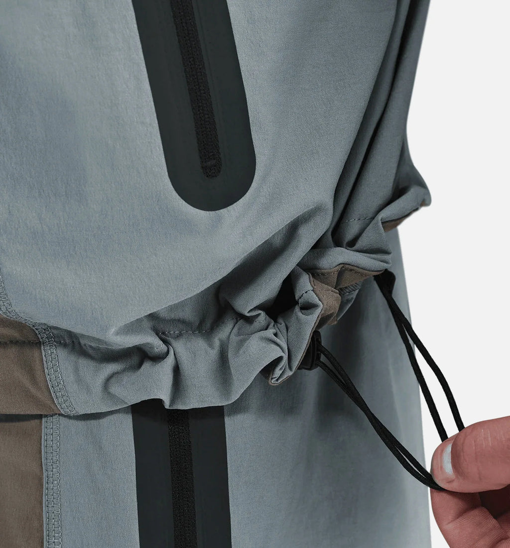 Tech Dri Fit Woven Color Block Windrunner Loose Mens Jacket Cave Stone Cool Grey Black