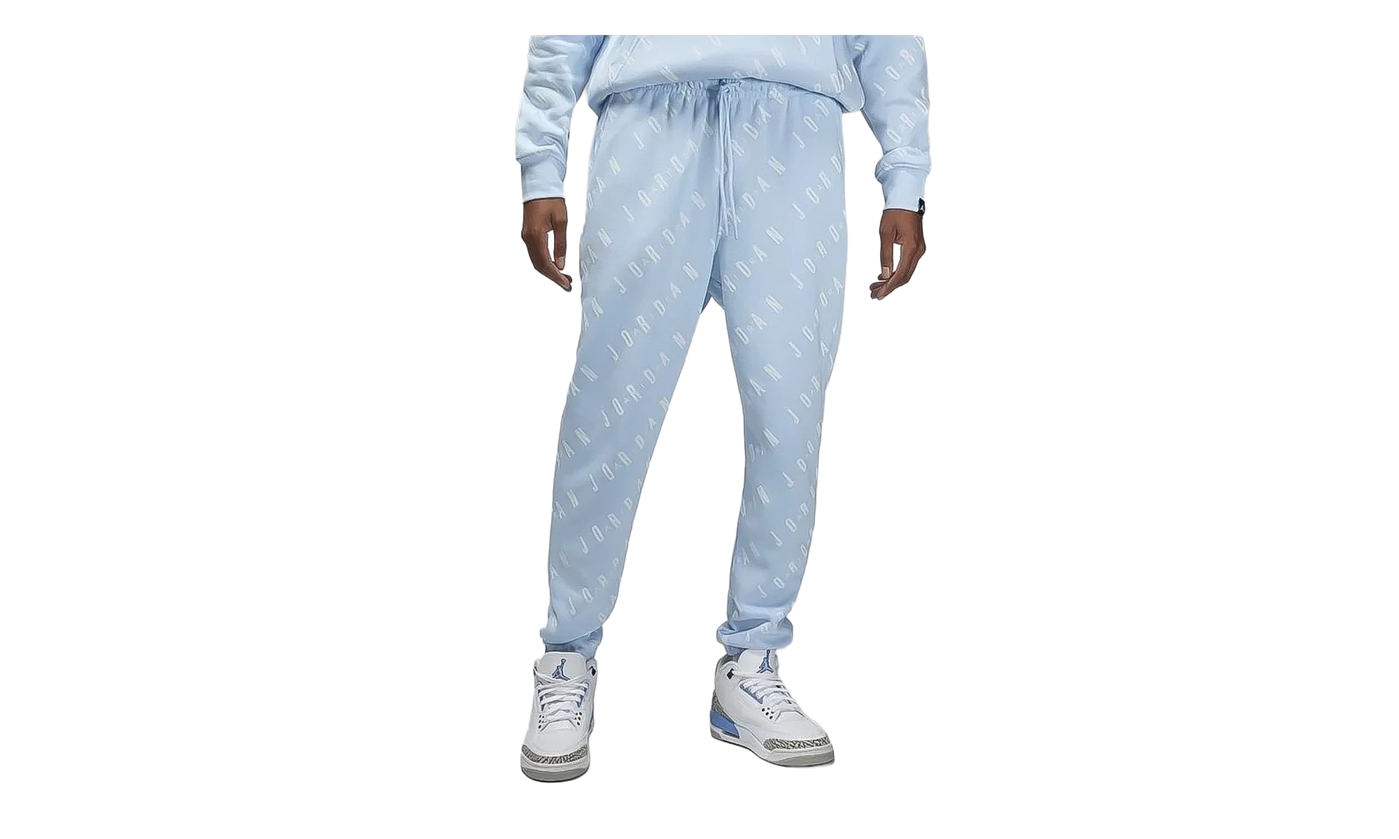 Air Jordan Fleece Pants All Over Print Joggers "Ice Blue" DV7646 485