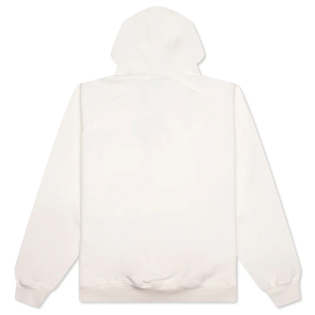 Circled Script Logo Hooded Sweatshirt Off White
