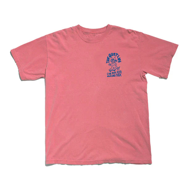 The Quiet Life Skating Cat Tee Coral