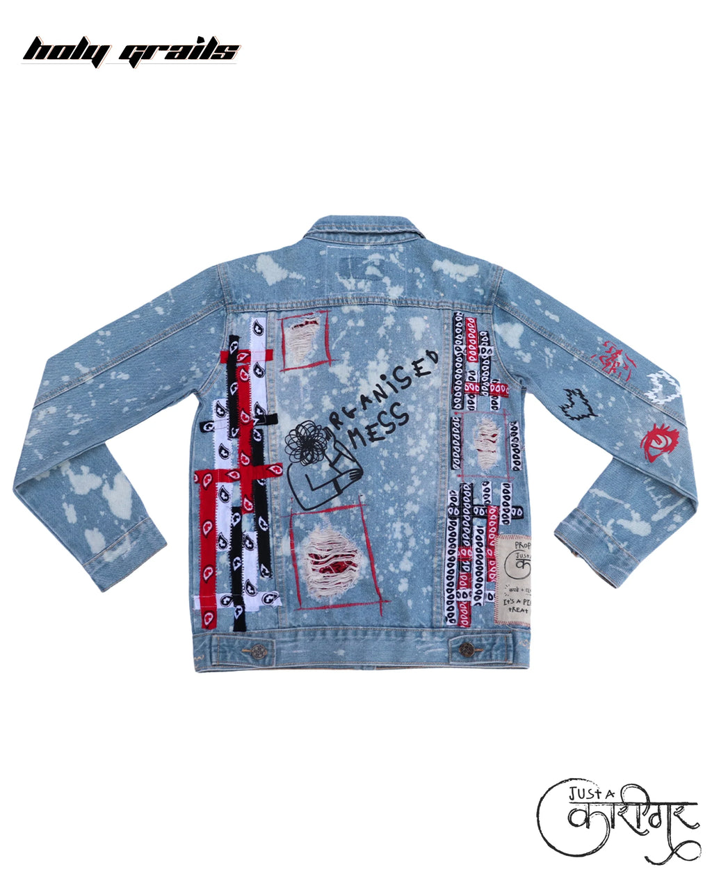 Organised Mess Blue Denim Jacket HG x Just A Karigar