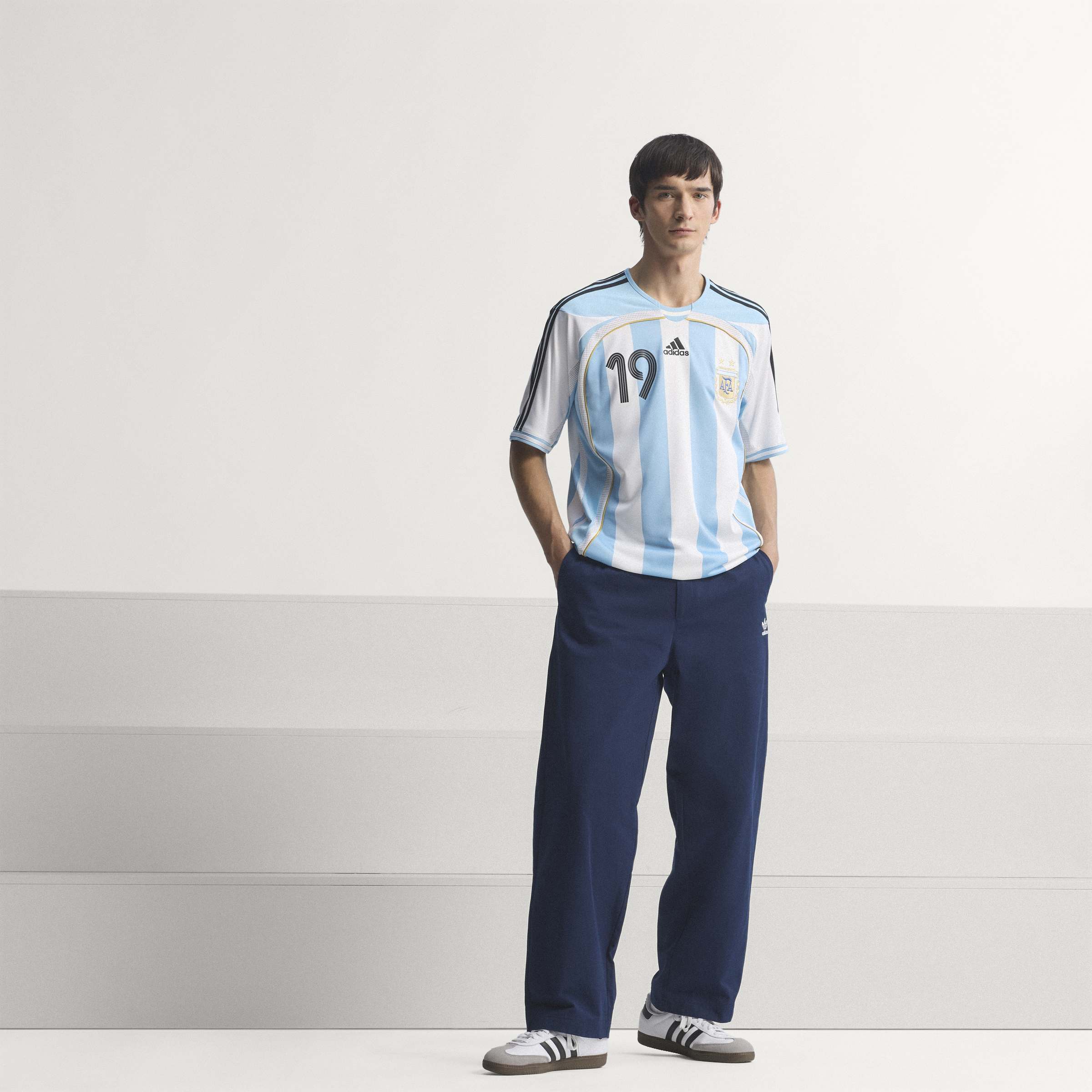 adidas Argentina Home Messi Mens Soccer Jersey 2006 White Sky Blue