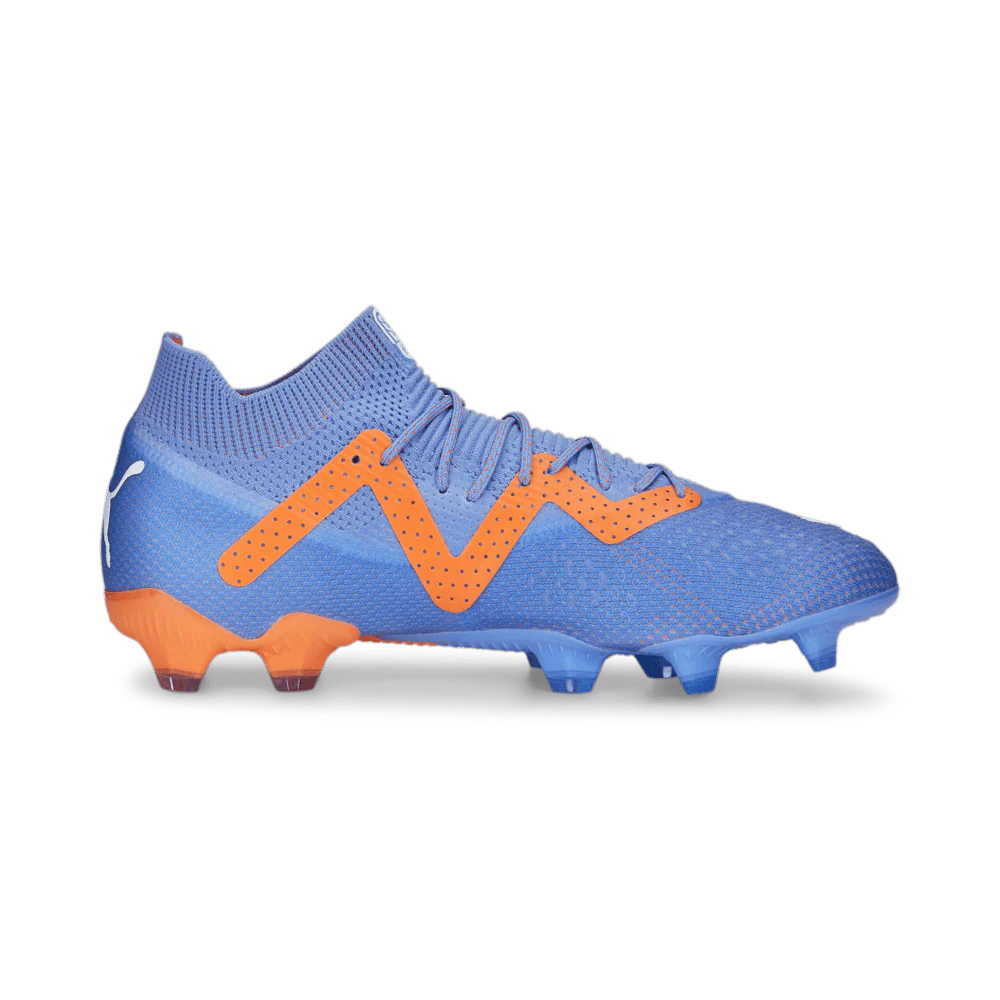 PUMA Future Ultimate FG AG Firm Ground Soccer Cleats Blue Glimmer White Ultra Orange