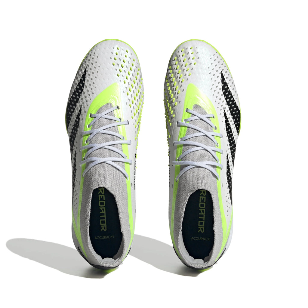adidas Predator Accuracy1 TF Turf Soccer Cleats White Black Lucid Lemon