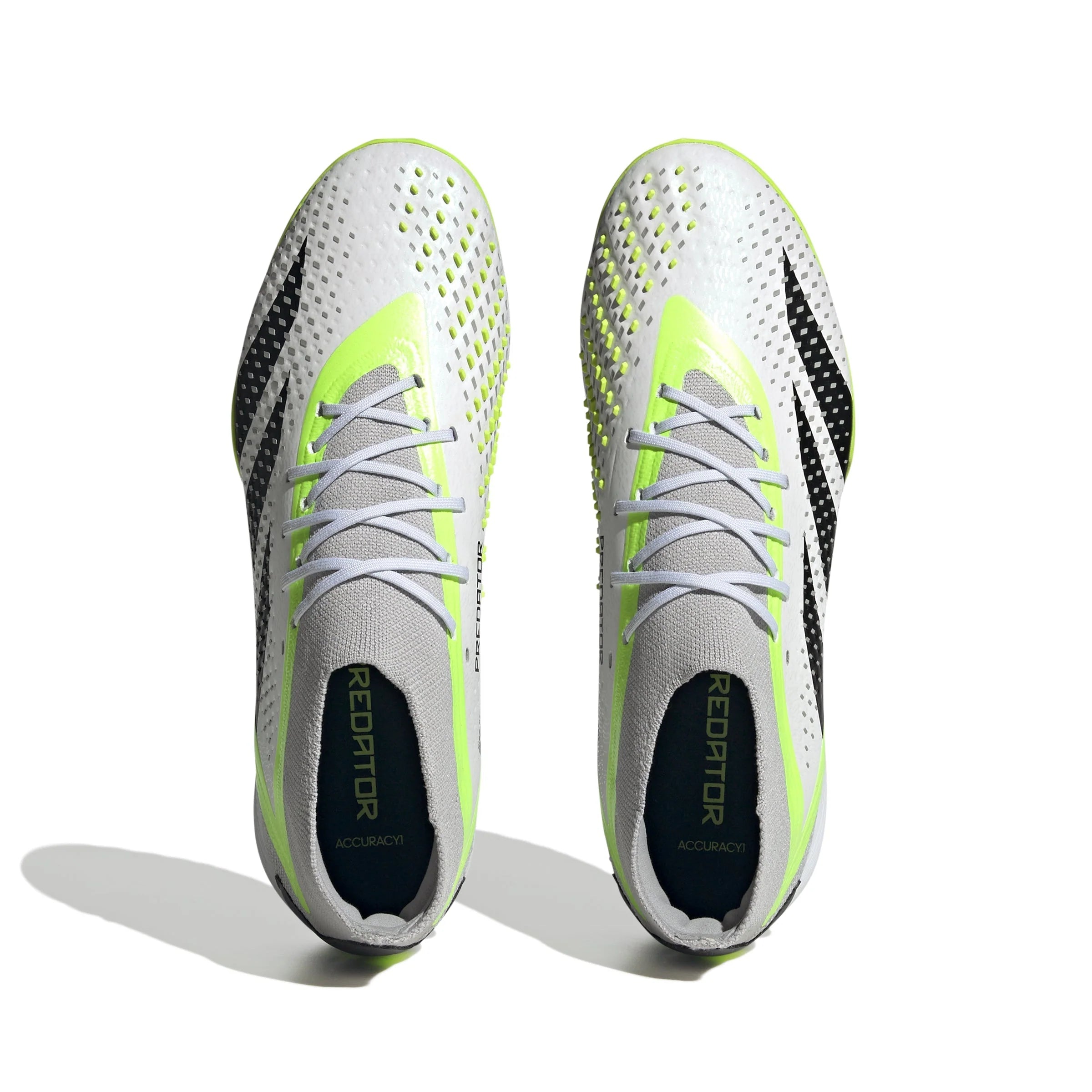 adidas Predator Accuracy1 TF Turf Soccer Cleats White Black Lucid Lemon
