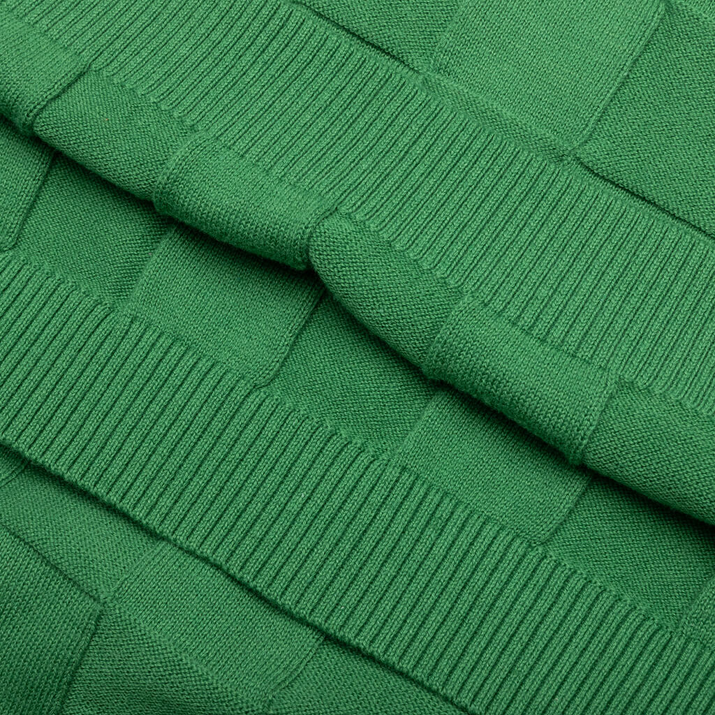 Palmer Checked L S Sweater Polo Augusta Green