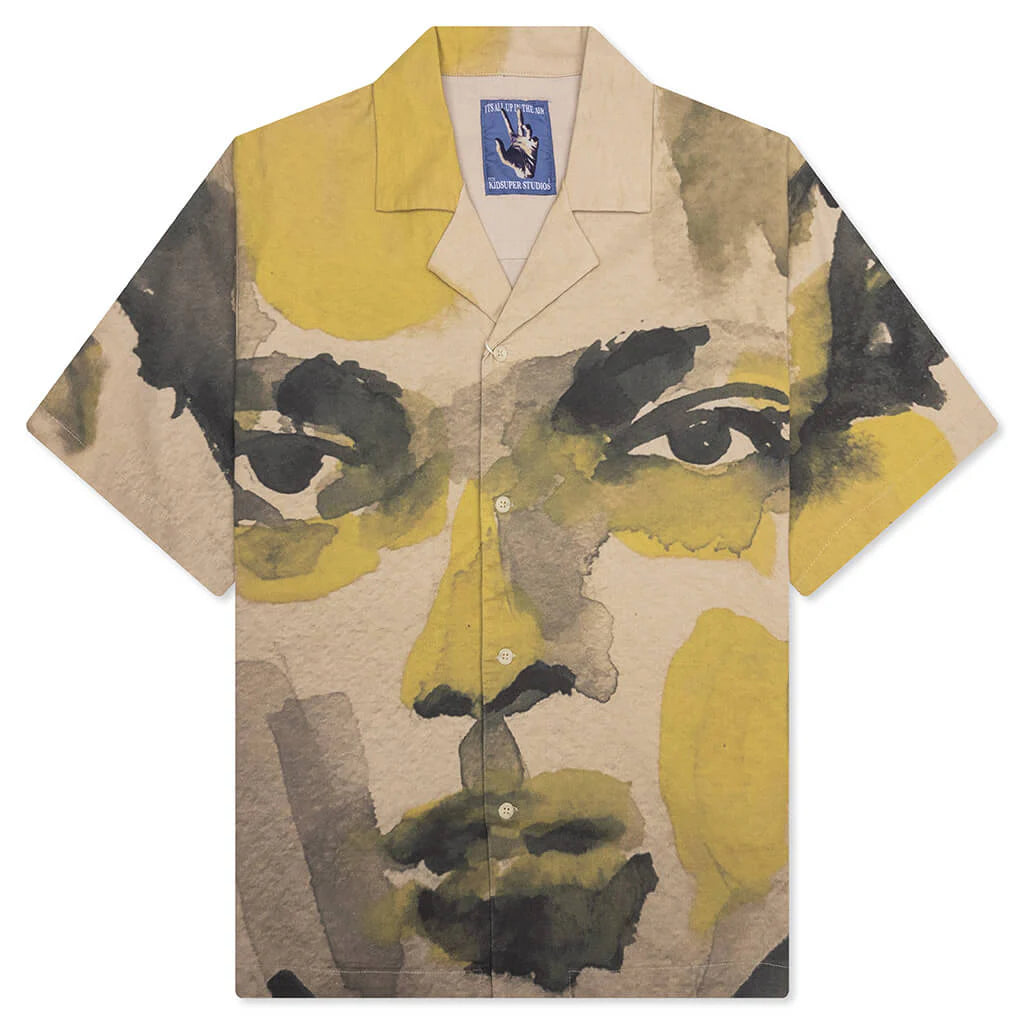 Watercolor Face Camp Shirt Multi