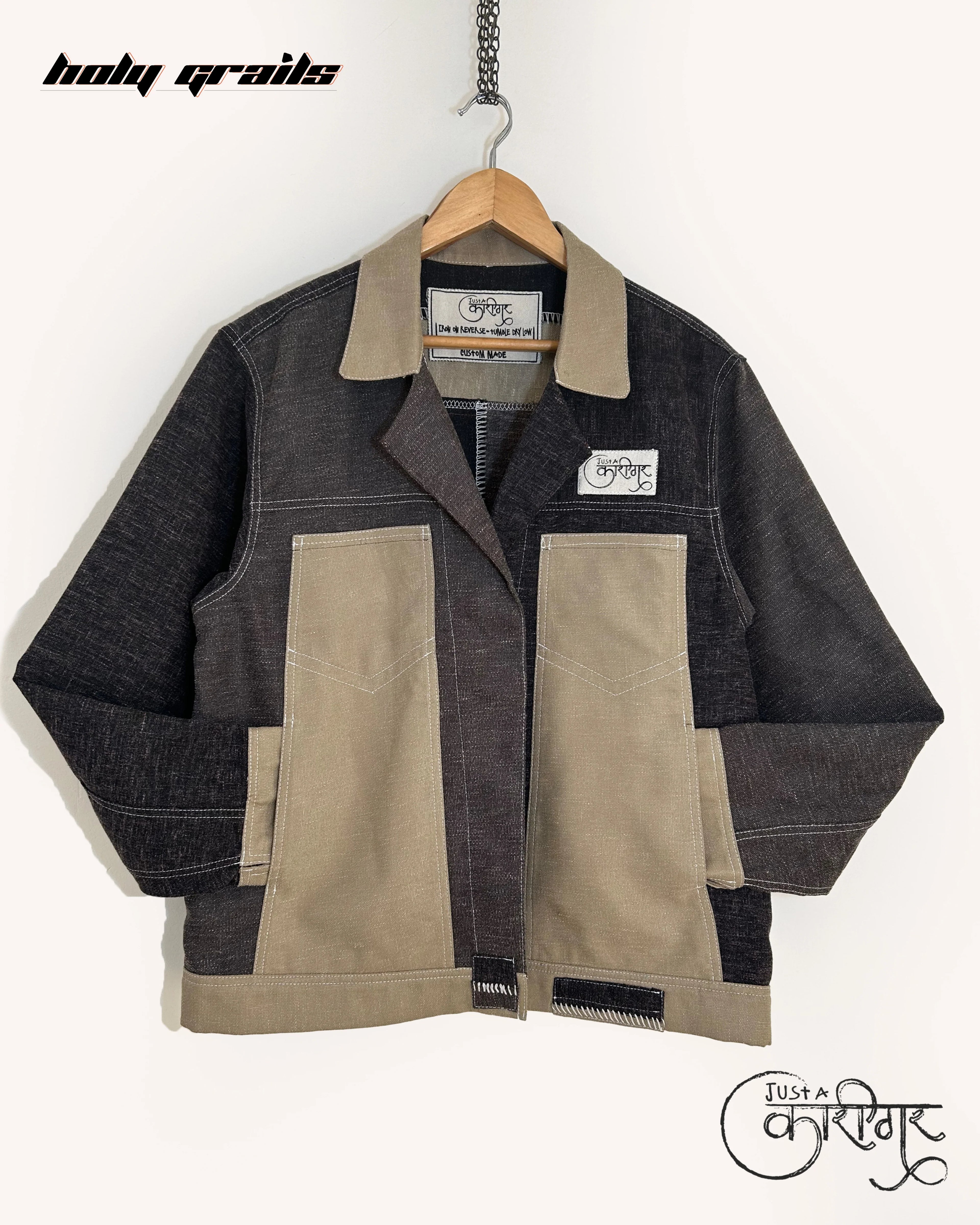 Yin Yang Black Denim Jacket HG x Just A Karigar