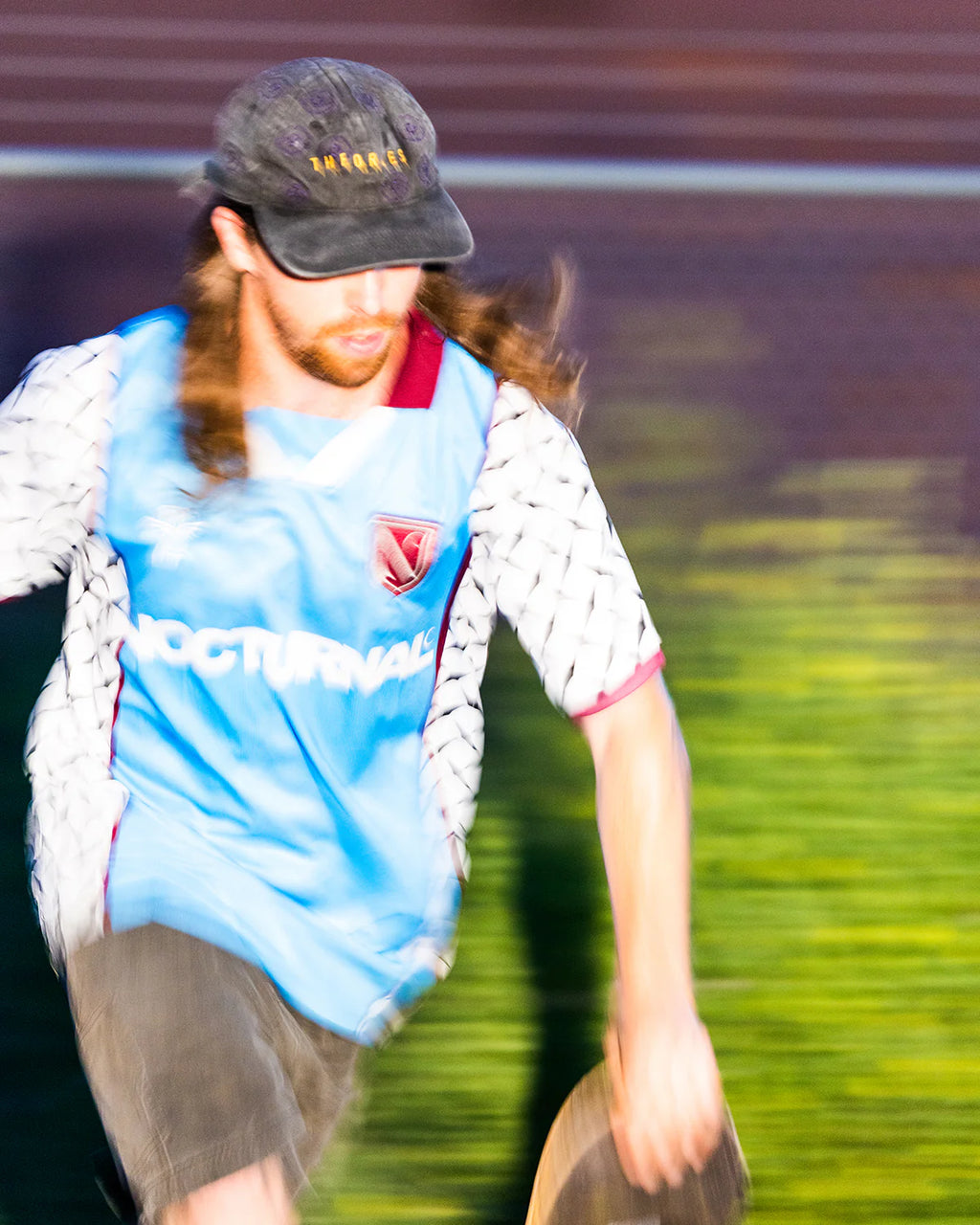Nocturnal Soccer Jersey Powder Blue Maroon Diamond Plate