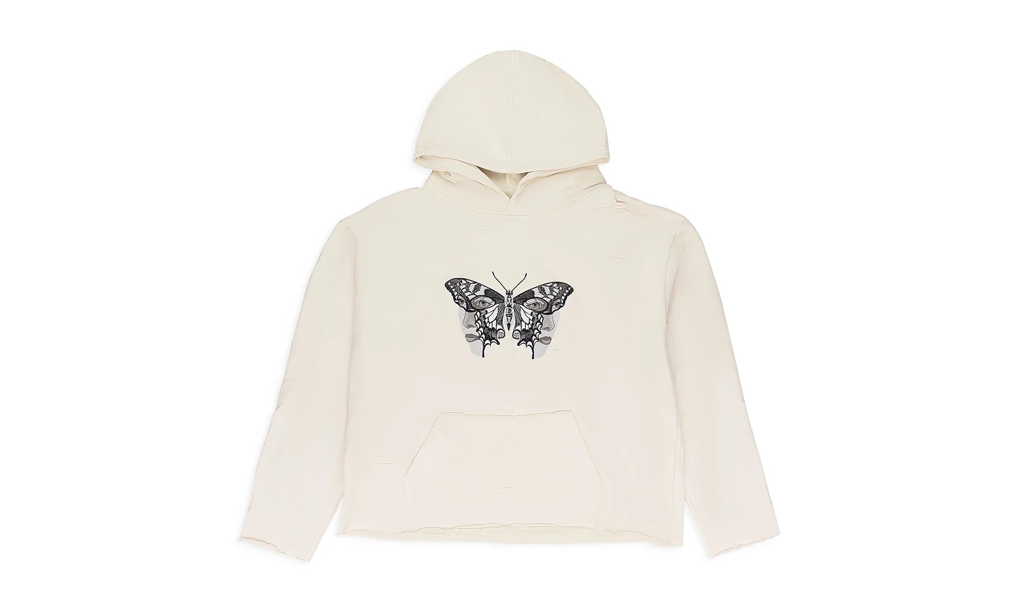 GATHERED DUOFLY PULLOVER HOODIE "IVORY" WDWMHDS 0068