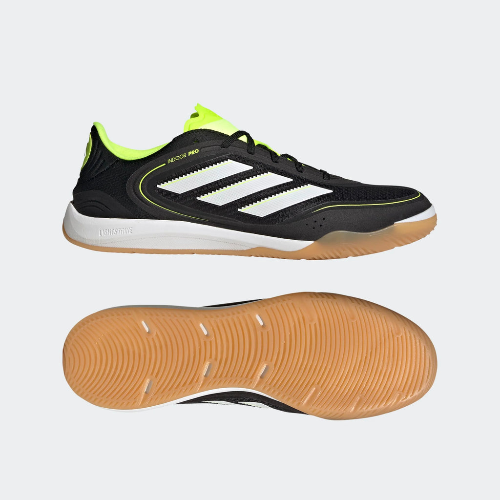adidas Copa Court Pro IN Indoor Mens Soccer Shoes Black White Lemon