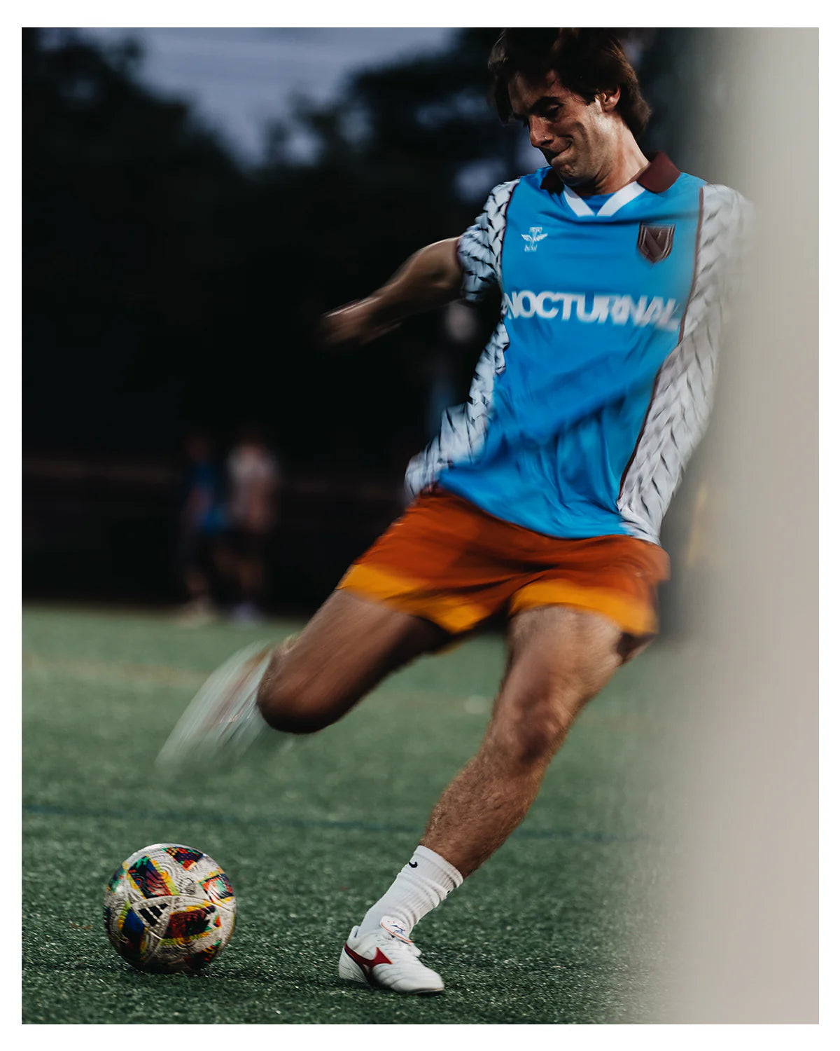 Nocturnal Soccer Jersey Powder Blue Maroon Diamond Plate