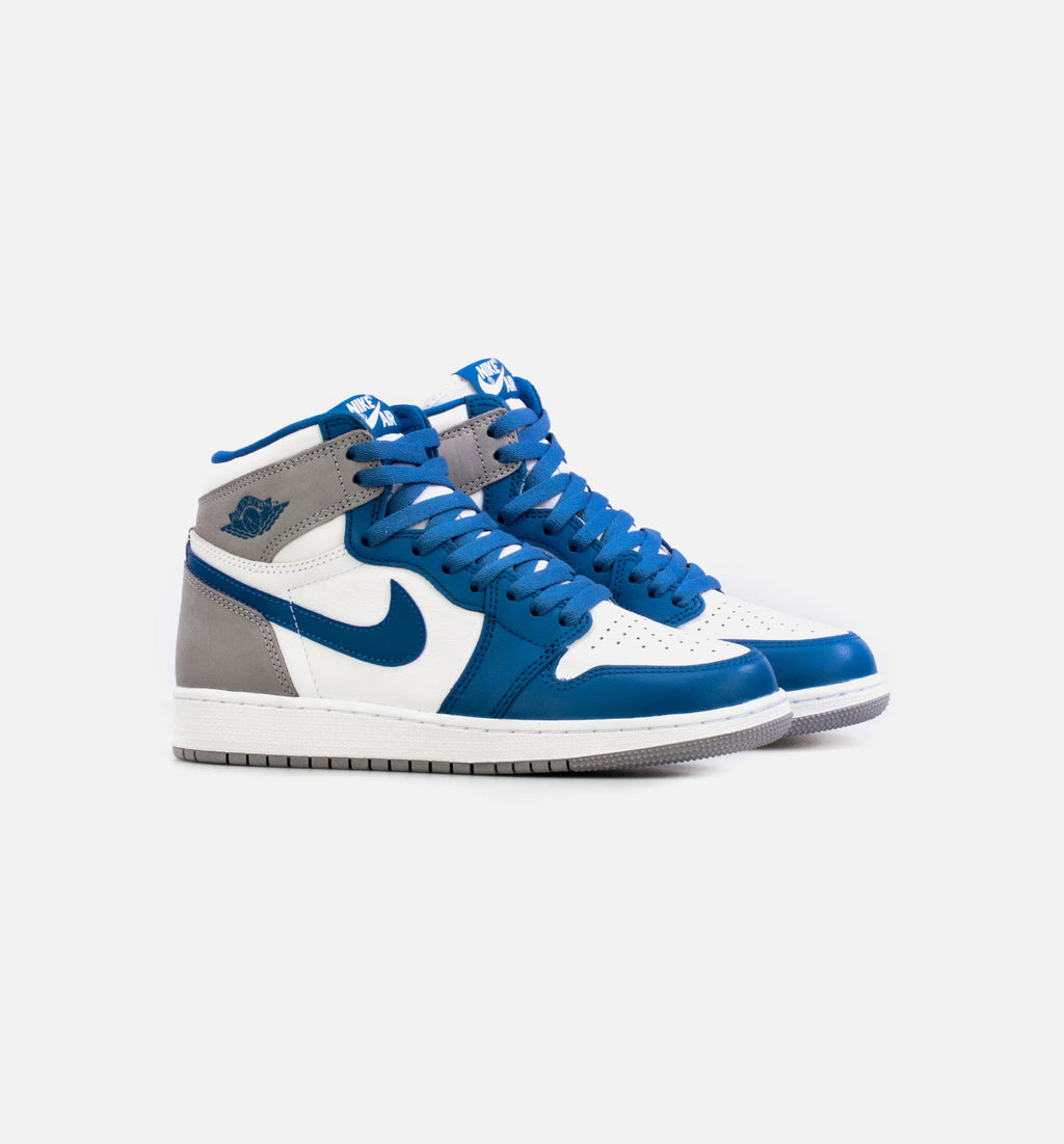 Air Jordan 1 High OG True Blue Grade School Lifestyle Shoe Blue White Free Shipping
