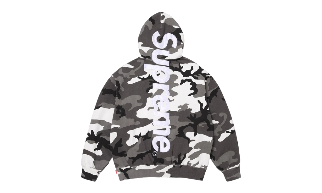 Satin Appliqué Hooded Sweatshirt "SS26 - Snow Camo" SU27501