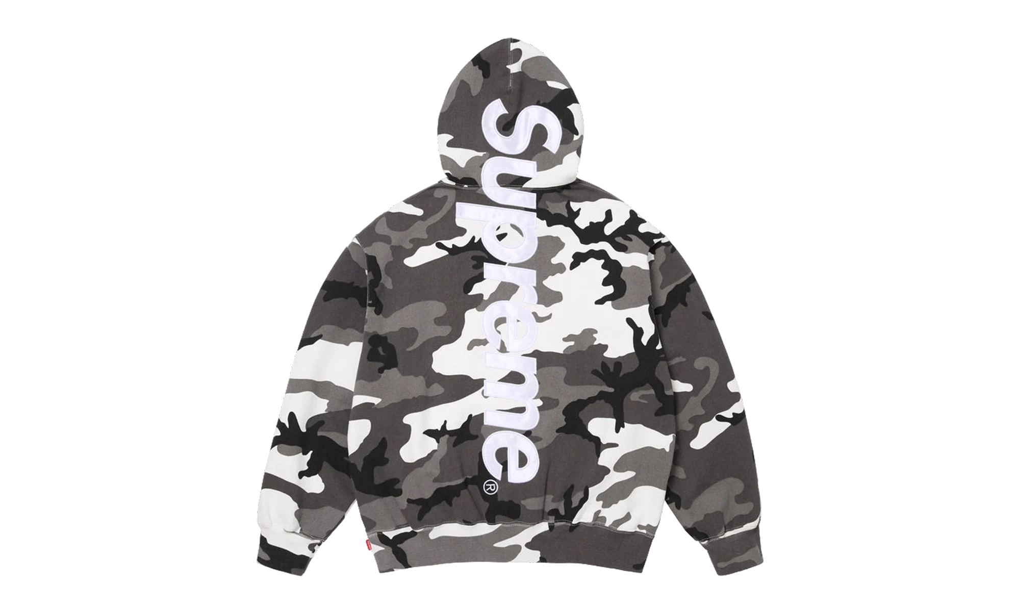 Satin Appliqué Hooded Sweatshirt "SS26 - Snow Camo" SU27501